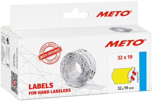 METO Étiquette pour étiqueteuse de prix, 32 x 19 mm, jaune