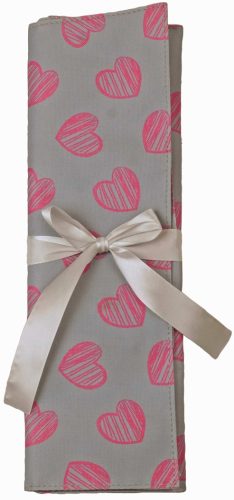 KLEIBER Pochette pour aiguilles à tricoter COEURS, gris/rose