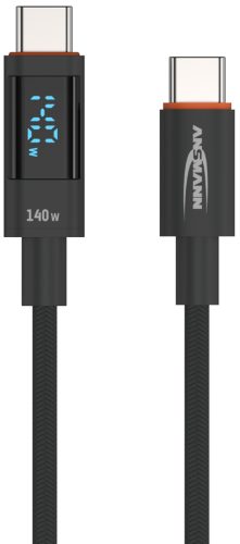 ANSMANN Câble données & charge avec écran, anthracite, 2,0 m