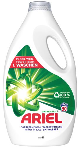 ARIEL Lessive liquide Universal+, 2,5 litres, 50 lavages