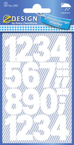 AVERY Zweckform Sticker de chiffres, chiffres 0-9, blanc