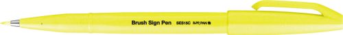 PentelArts Stylo feutre Brush Sign Pen SES15, jaune fluo
