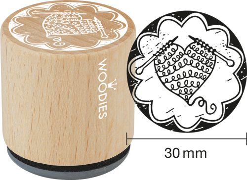 COLOP Tampon à motif Woodies Handmade 'coeur tricoté'
