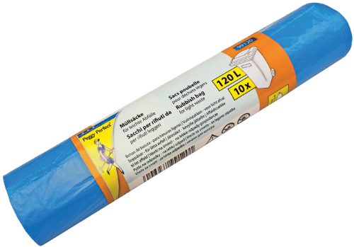 Peggy Perfect Sac poubelle HDPE, 120 litres, bleu