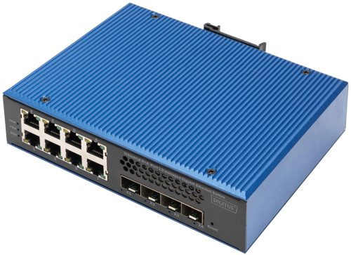 DIGITUS Switch industriel Gigabit Ethernet manageable L3 8+4
