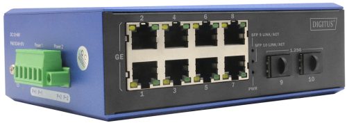 DIGITUS Switch industriel PoE Gigabit Ethernet, 8+2 ports