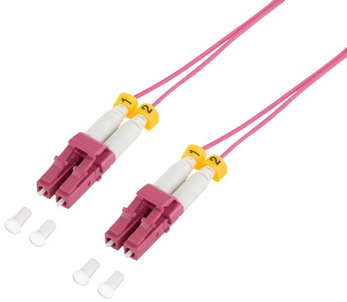 LogiLink Câble patch fibre optique, 2x LC-Duplex, OM4, 5,0 m