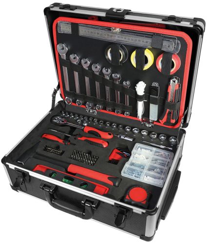 BRÜDER MANNESMANN Boîte à outils, 211 pièces, en valise alu