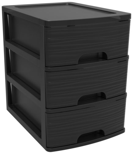 EDA Module de classement STONE, A4, 3 tiroirs, PP, noir