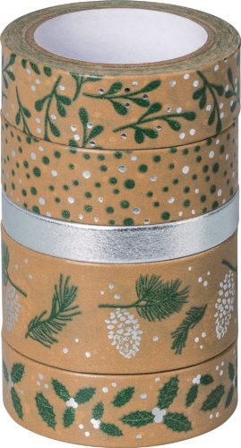 HEYDA Ruban adhésif décoratif Nature, vert / argent