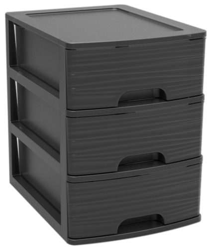 EDA Module de classement STONE, A5, 3 tiroirs, PP, noir