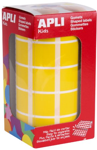 APLI Kids Gommette de couleur 'carré', en rouleau, jaune