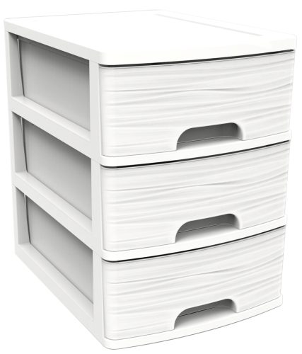EDA Module de classement STONE, A4, 3 tiroirs, PP, blanc