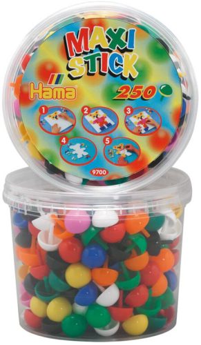 Hama Maxi Stick Perles à piquer, dans un pot, 250 pièces