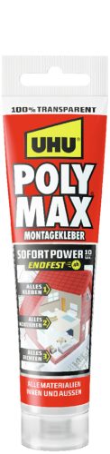 UHU Colle de montage POLYMAX prise immédiate, transparent