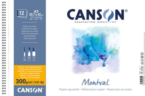 CANSON Album de papier aquarelle 'Montval', A3, 300 g/m2