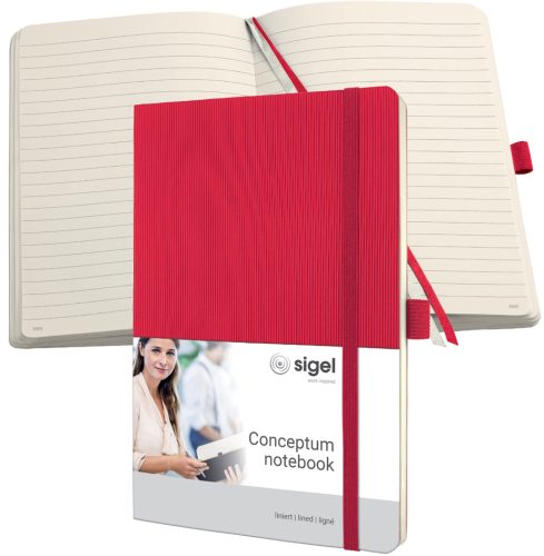 sigel Carnet de notes Conceptum, A5, quadrillé, rouge