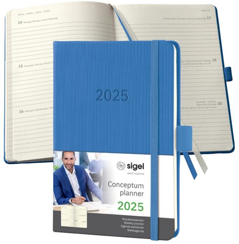 sigel Agenda de poche Conceptum 2025, env. A6, bleu