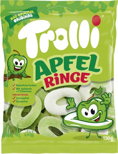 Trolli Bonbon gélifié aux fruits RONDELLES DE POMME, 150 g