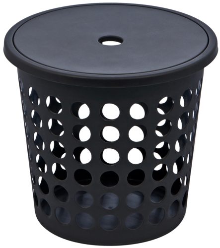 plast team Panier à linge SPRINGFIELD, 25 litres, rond, noir