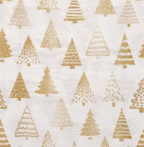 PAPSTAR Serviette à motif de Noël 'Pine Forest', or