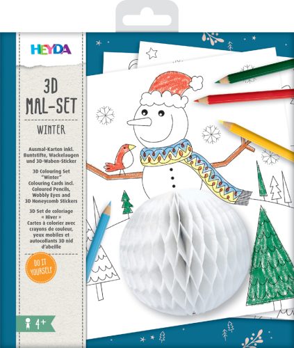 HEYDA Kit de coloriage 3D 'Hiver', 15 pièces