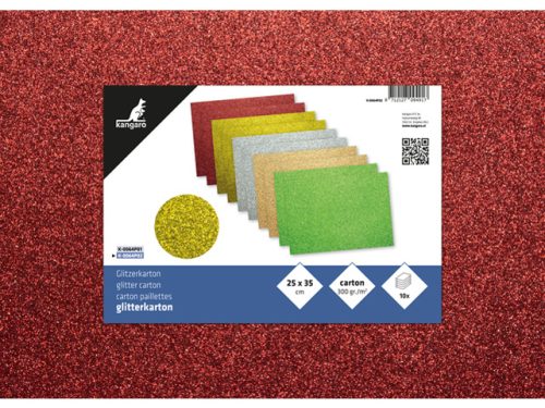 kangaro Carton pailleté, 250 x 350 m, assorti en 5 couleurs