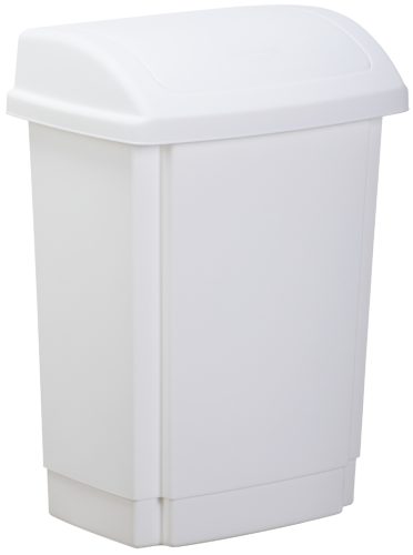 past team Poubelle à couvercle basculant, 15 litres, blanc