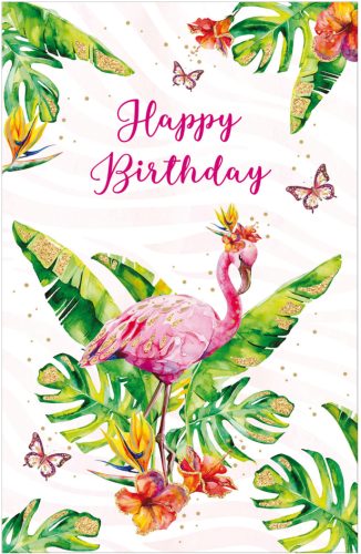 SUSY CARD Carte d'anniversaire Wish and Bloom 'Flamant rose'