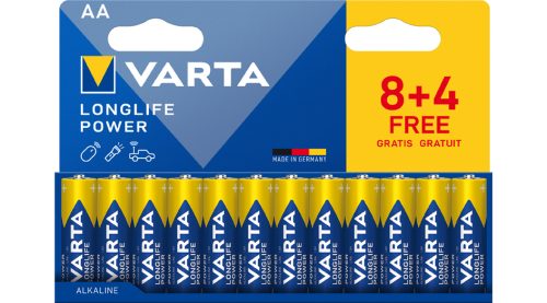 VARTA Pile alcaline 'LONGLIFE POWER', Mignon AA, 8+4