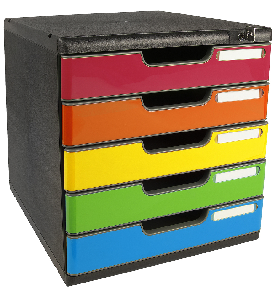 EXACOMPTA Module de classement MODULO A4 5 tiroirs, arlequin