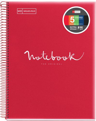 MIQUELRIUS Cahier à spirale 'Notebook EMOTIONS', A5, rouge
