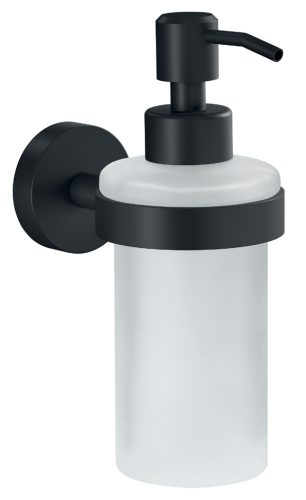 tesa Distributeur de savon MOON BLACK, verre satiné, noir