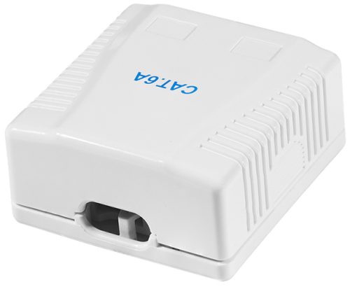 LogiLink Prise RJ45 cat. 6A avec boîtier en saillie, 2x RJ45