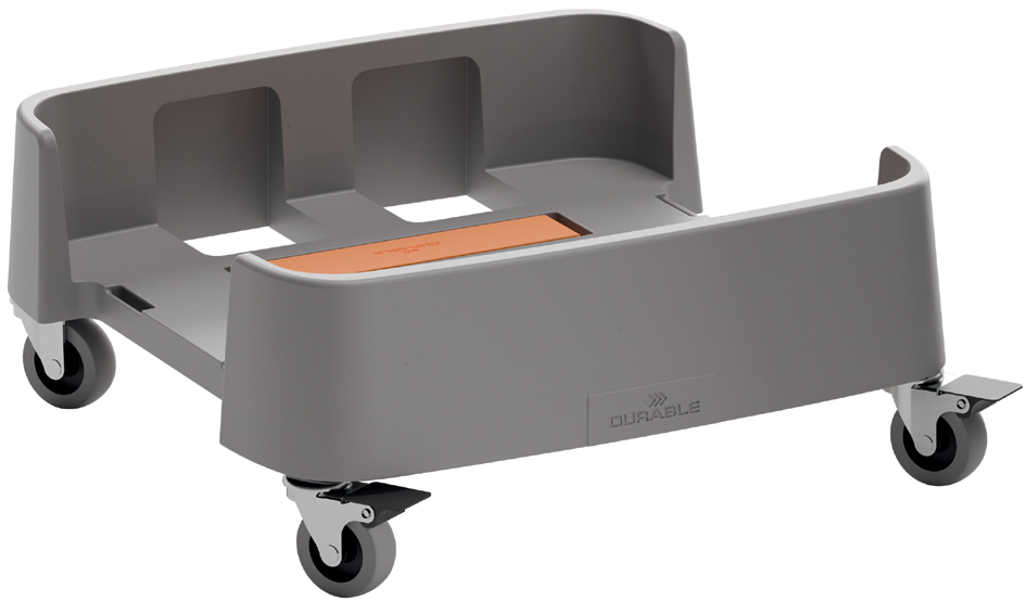 DURABLE Chariot DURABIN 90 L, en rPP, 4 roulettes, gris