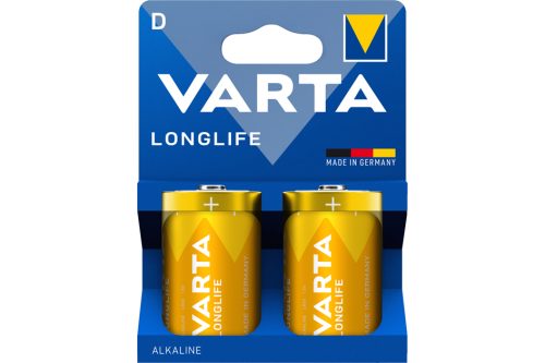 VARTA Pile alcaline Longlife, Mono (D), blister de 2