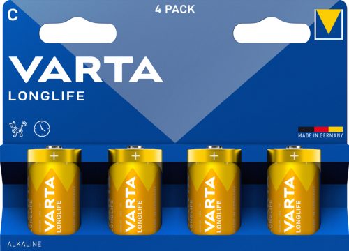 VARTA Pile alcaline Longlife, Baby (C/LR14), par 4