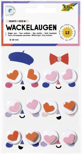 folia Oeil vacillant HEARTS, taille: M, autocollant