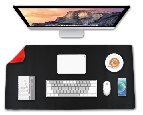 deflecto Sous-main, 800 x 400 mm, noir/rouge