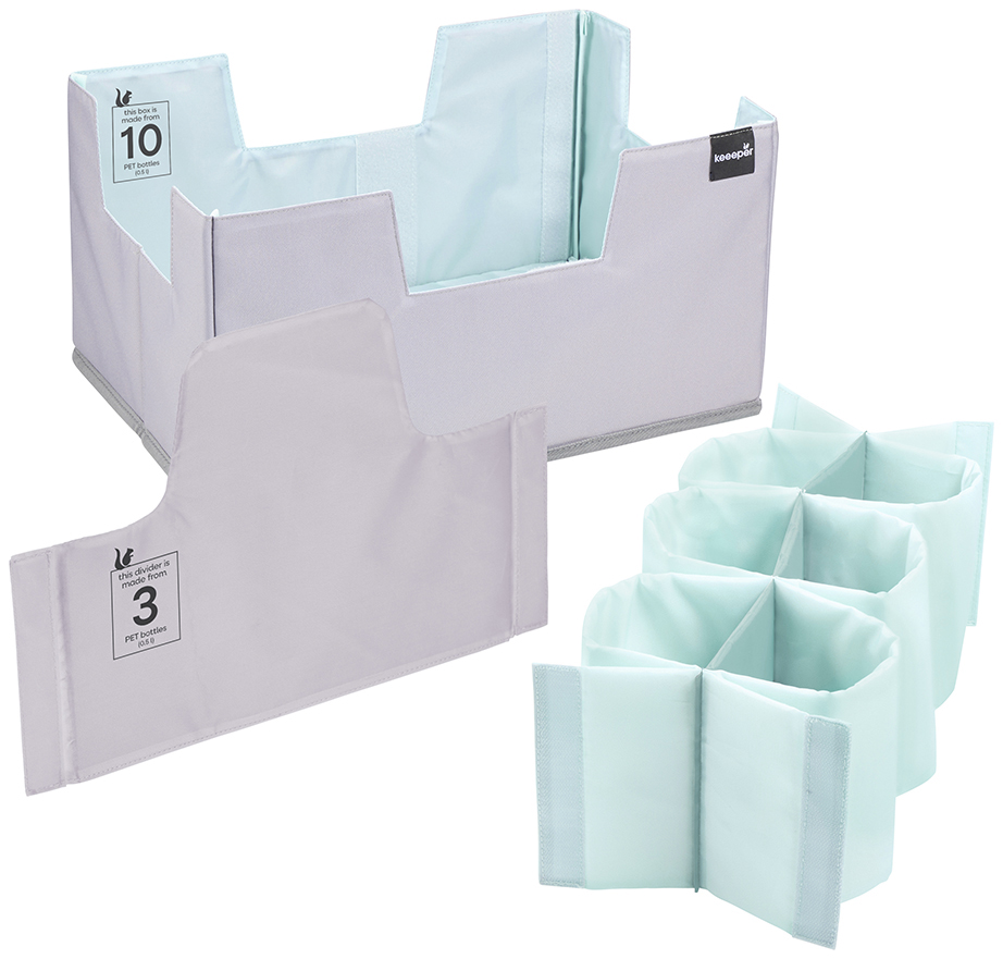 keeeper Set organiseur de courses 'nea', XL, gris/bleu d'eau