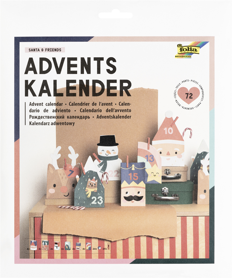 folia Calendrier de l'Avent SANTA & FRIENDS, 72 pièces