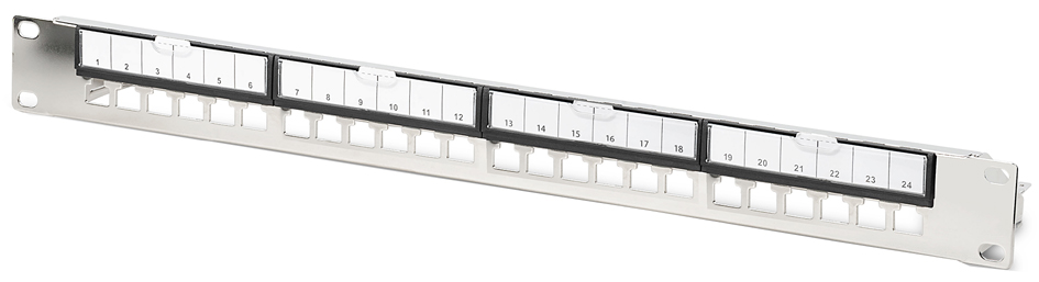 DIGITUS Panneau de brassage modulaire, 1 U, 24 ports, argent