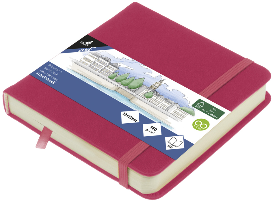 kangaro Carnet de croquis, 160 pages, 120x120 mm, ruby