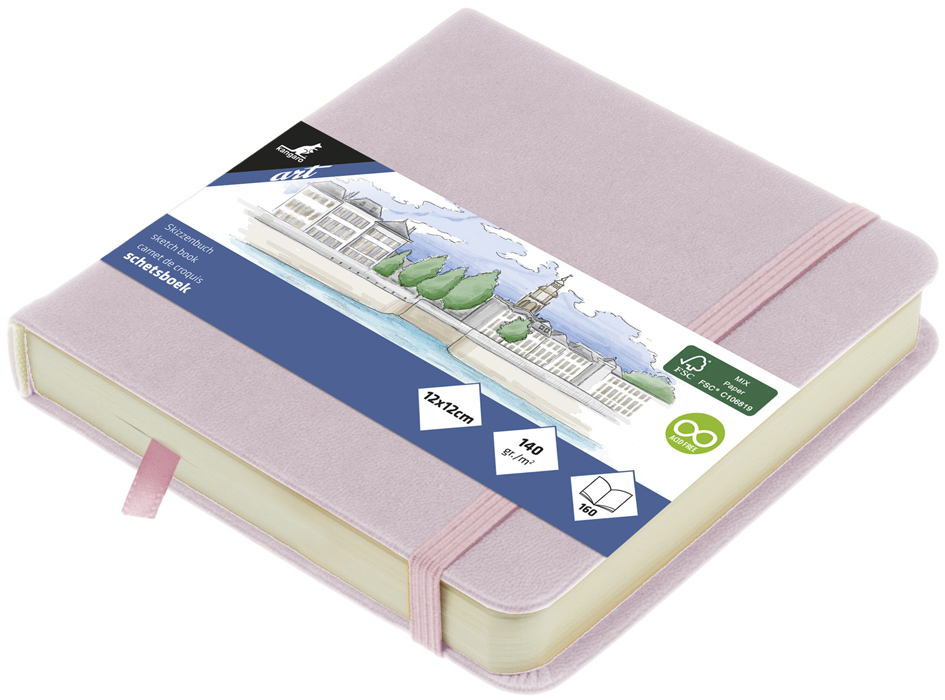 kangaro Carnet de croquis, 160 pages, 120x120 mm, violet