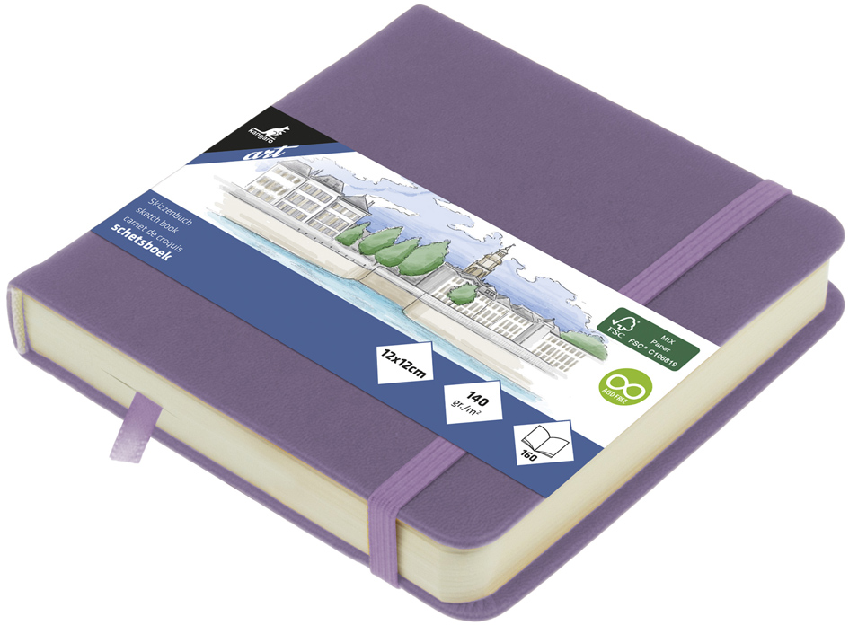 kangaro Carnet de croquis, 160 p., 120x120mm, heather purple