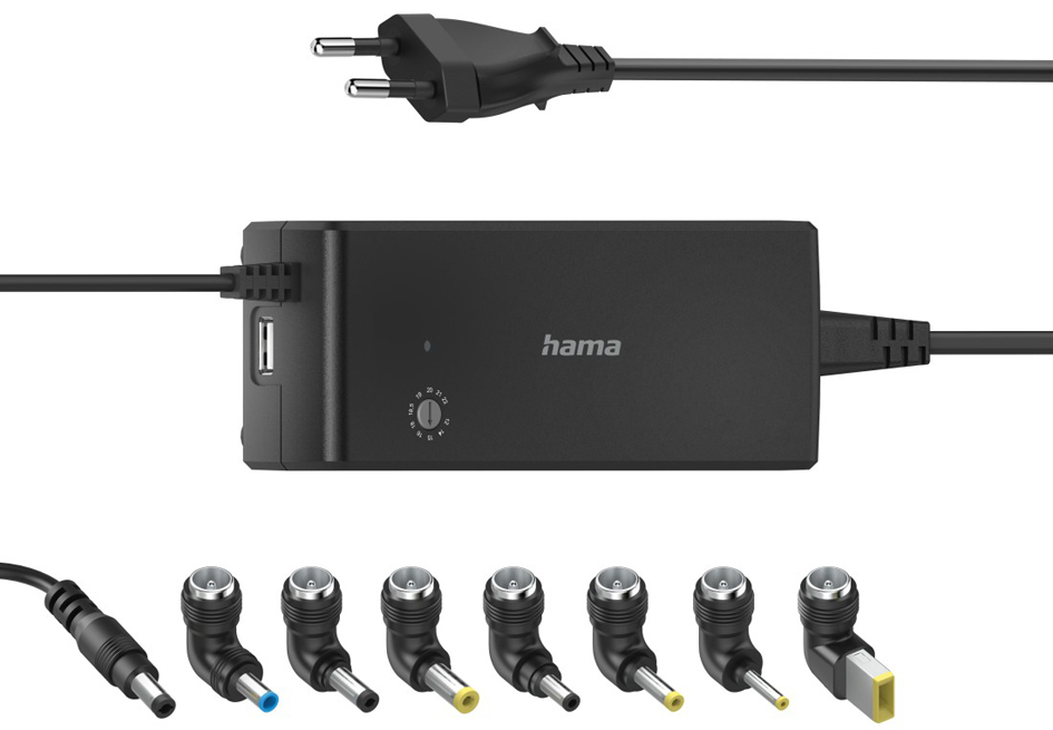 hama Bloc d'alimentation universel pour laptop, 90 W, noir