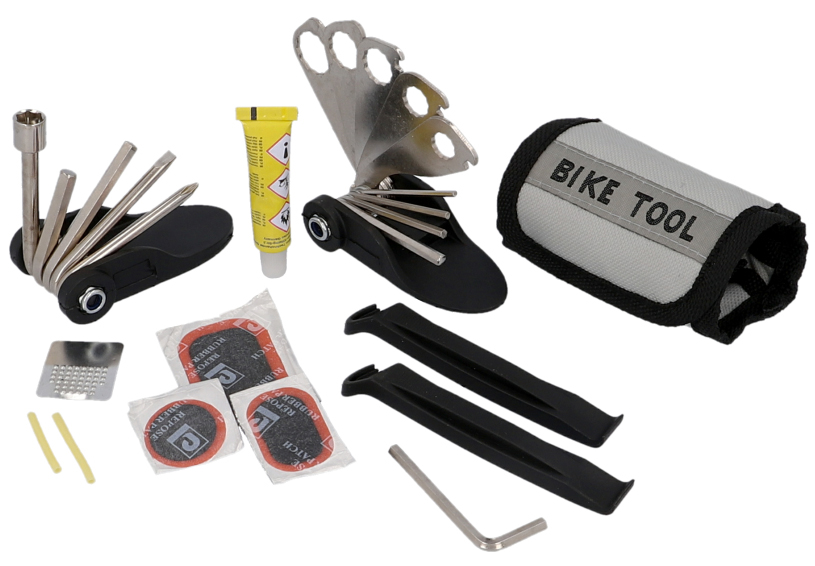 FISCHER Kit multi-outils & crevaison pour vélo, 32 pièces