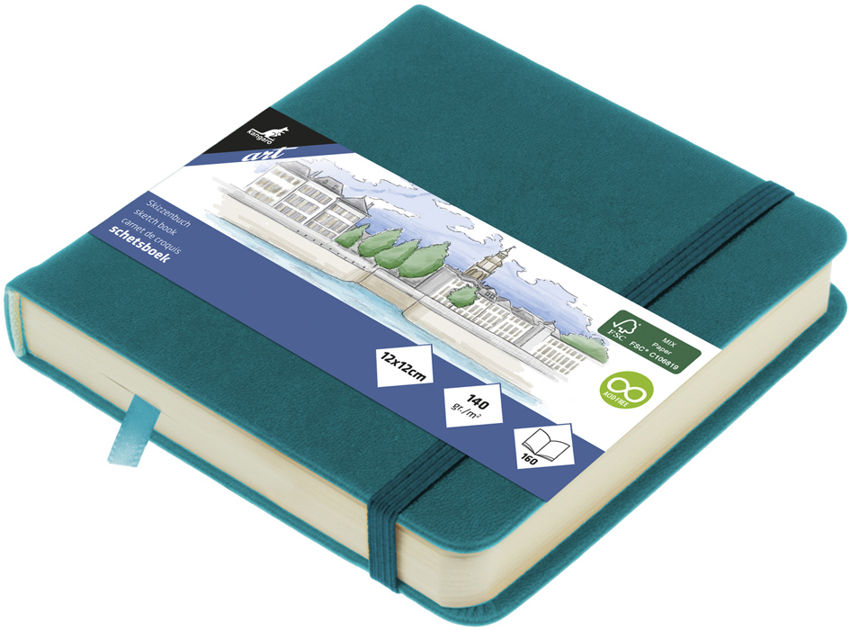 kangaro Carnet de croquis, 160 p., 120x120mm, dark turquoise