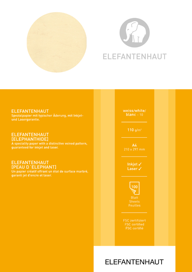Papier spécial 'peau d'éléphant', A4, 190 g/m2, blanc