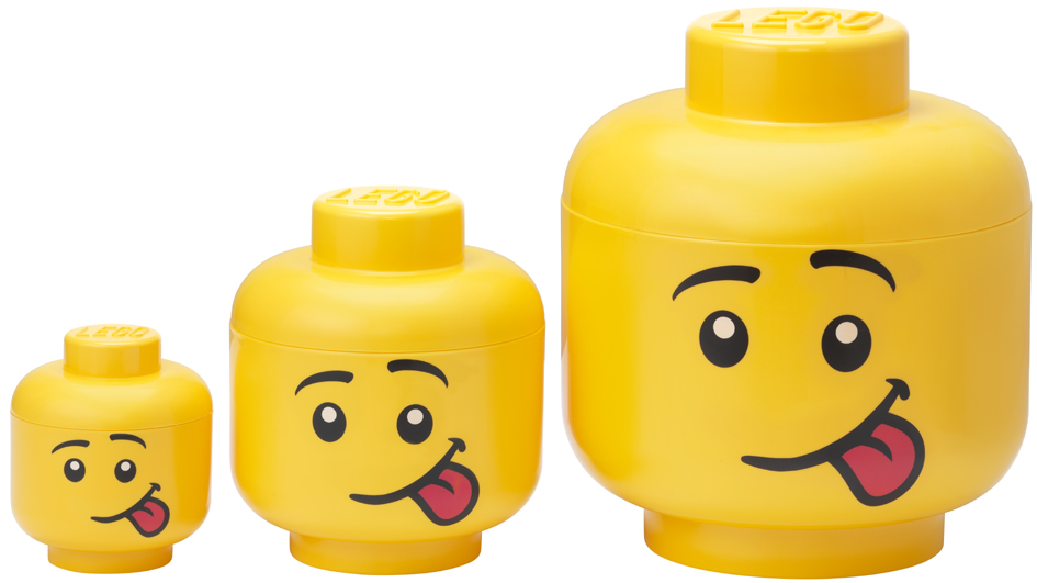 LEGO Set de boîtes en forme de tête STORAGE HEAD SILLY